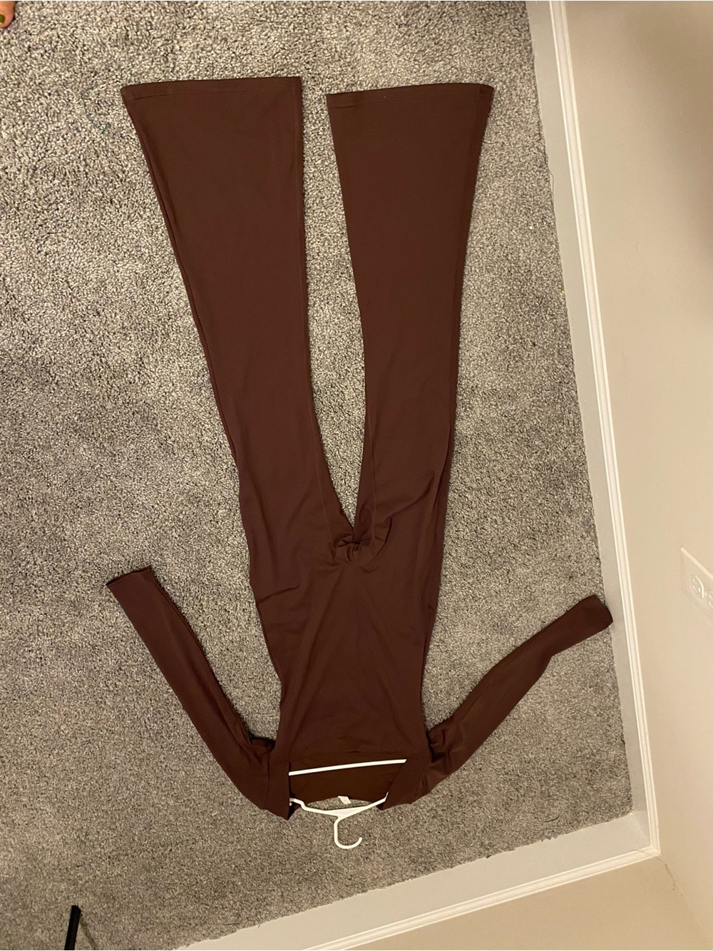 Brown Long Sleeve Wide-Leg Jumpsuit